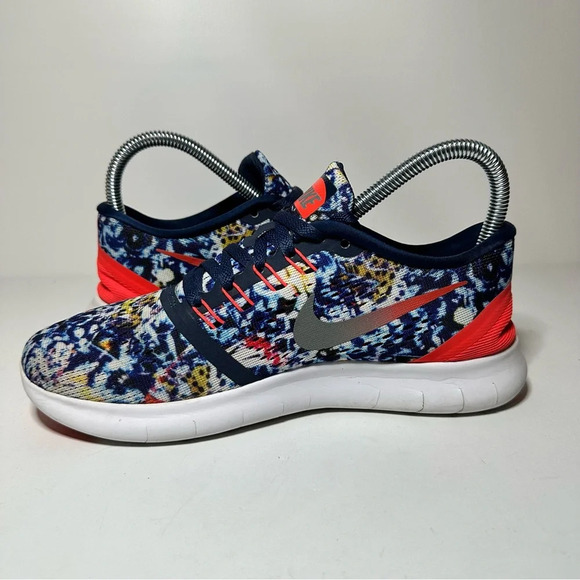 Nike Free Womens Running Shoes Size 6.5 RN 849810-406 Blue Mesh Trail 21 Box 7 - Picture 3 of 9